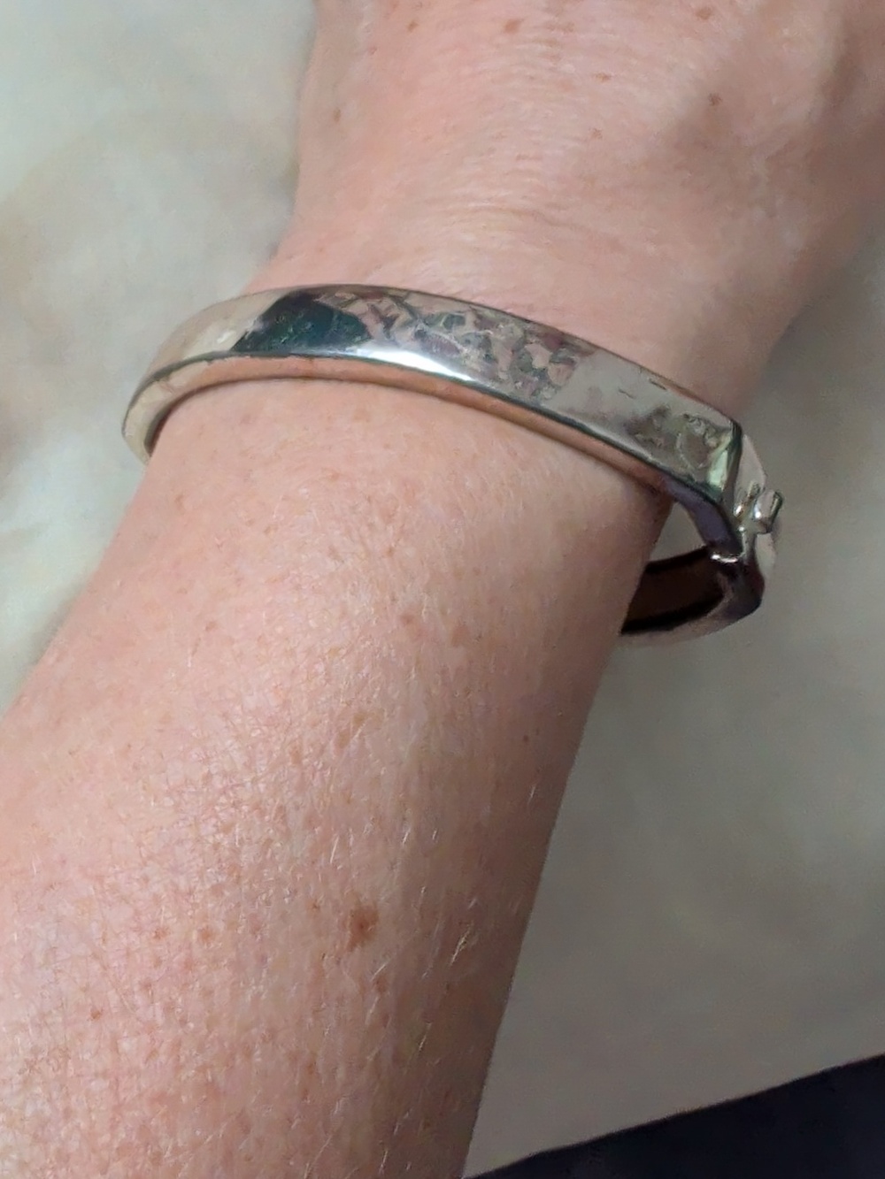 Monet Silver-Tone Hinged Bangle Bracelet